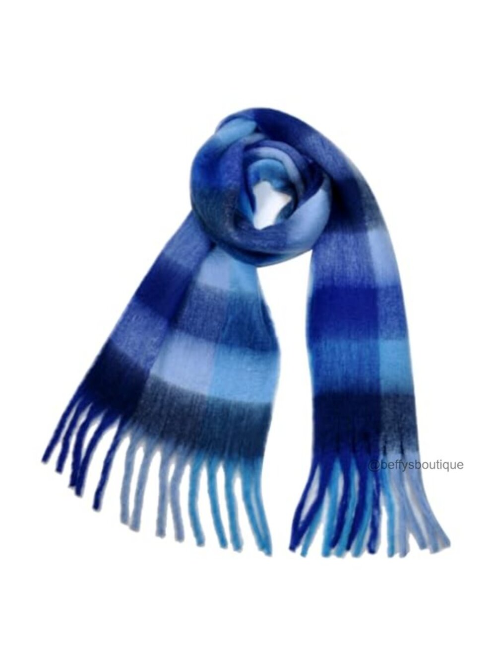 Oversized Plaid Scarf with Tassels Soft Acrylic Blanket Shawl for Fall Winter